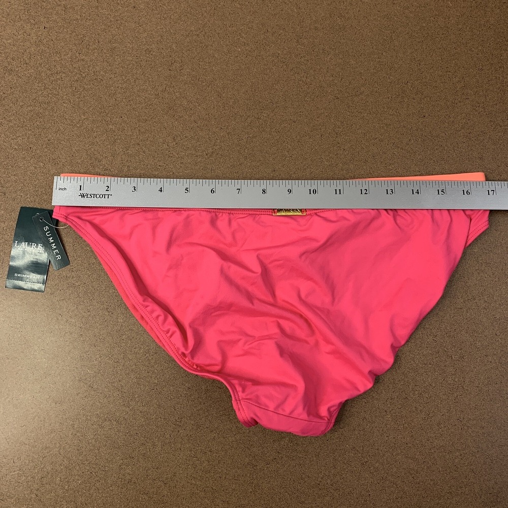 Lauren Ralph Lauren Size 14 Pink Beach Club Banded Waist Bikini Bottoms NWT - Picture 6 of 7